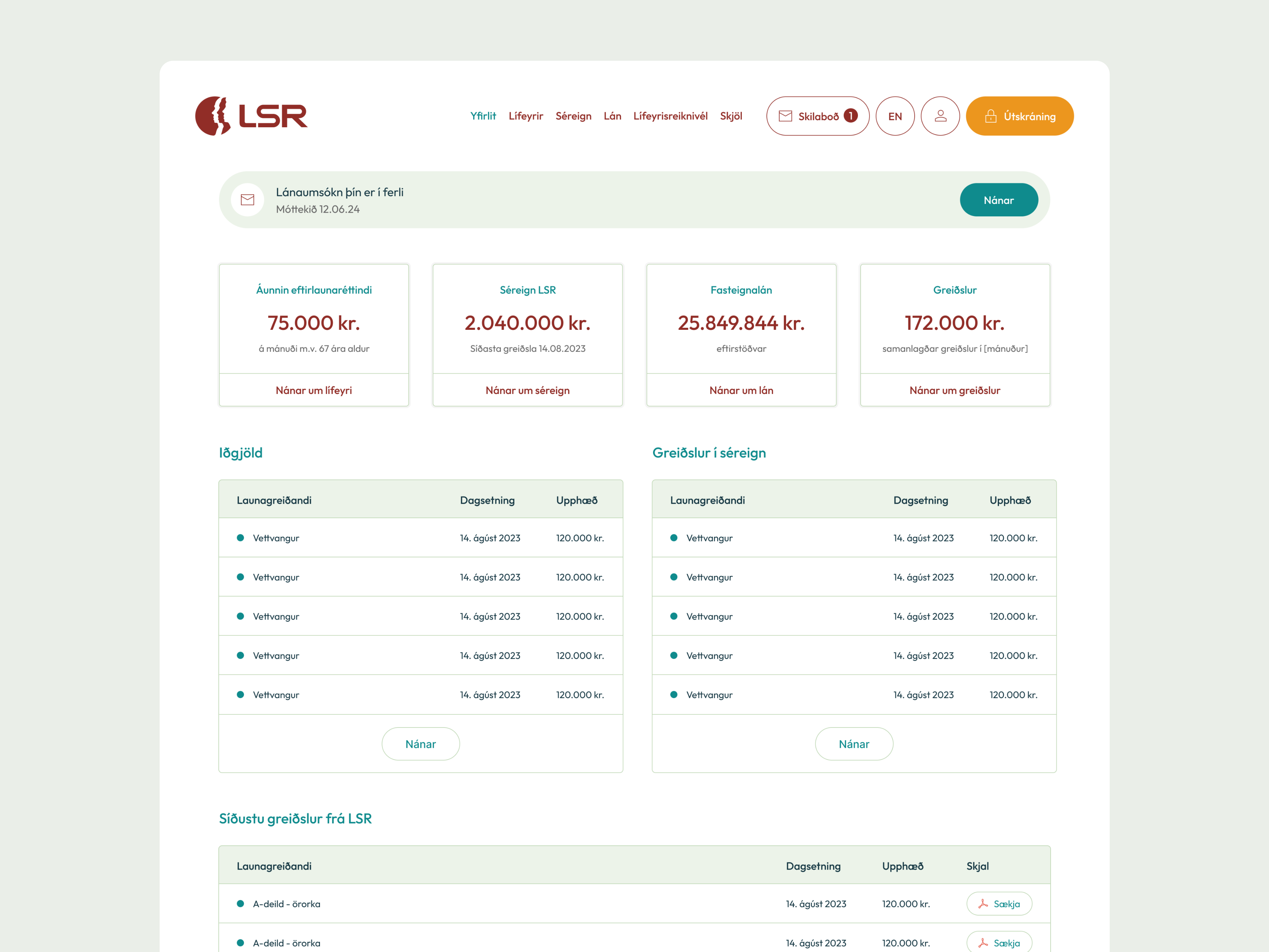 Þjónustuvefir LSR Ný